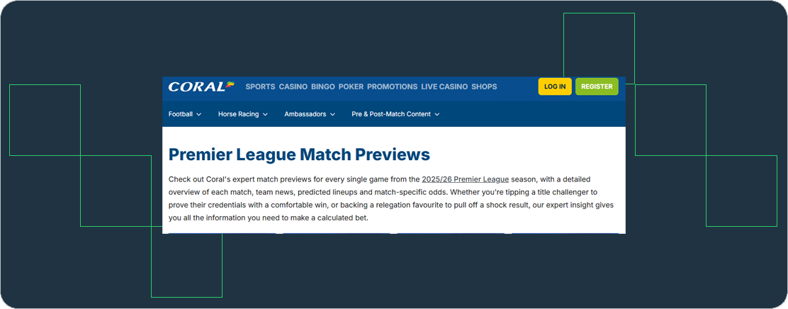 Coral Pre-Match Sportsbook