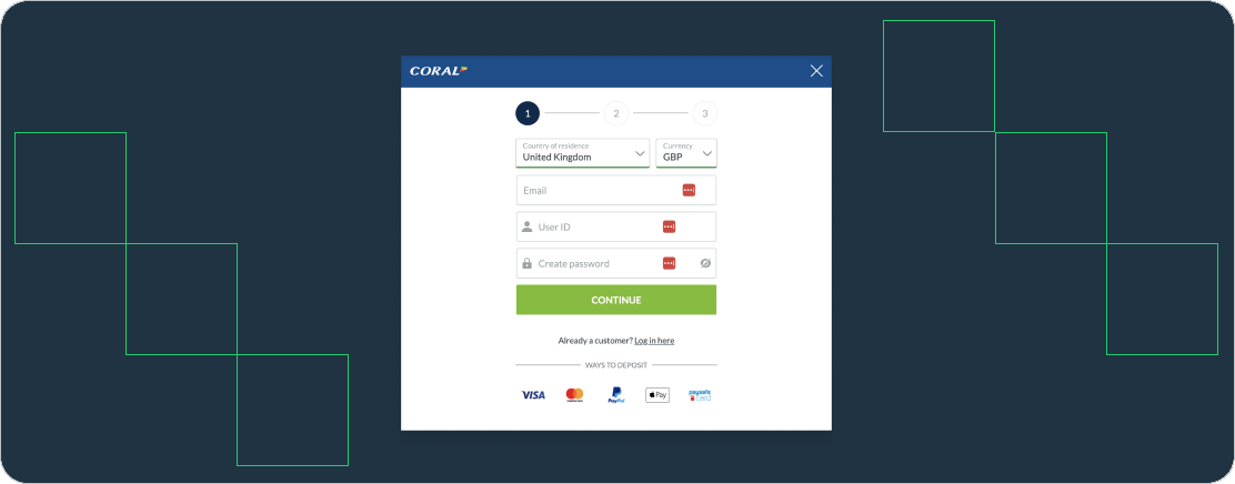 Coral Registration Step 1